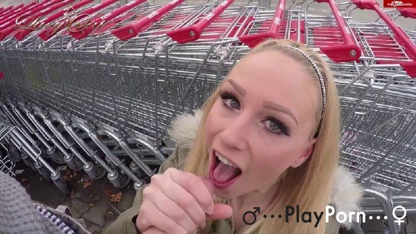 Public Blowjob And Creampie Behind Supermarket In German - Lucy Cat