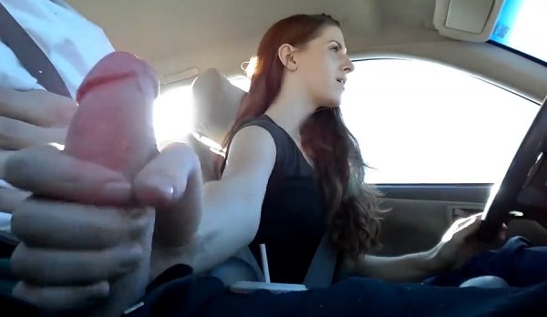 Girl Jerking Cock While Driving Car Compilation - Amateur