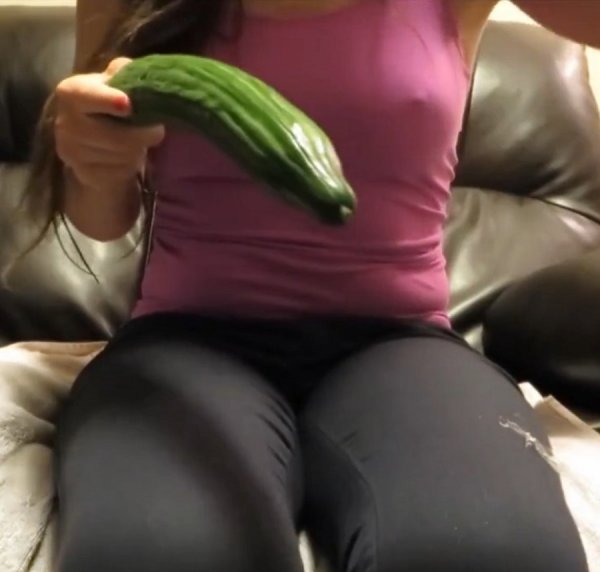 Drunked Gir Play With Cucumber - Selena22