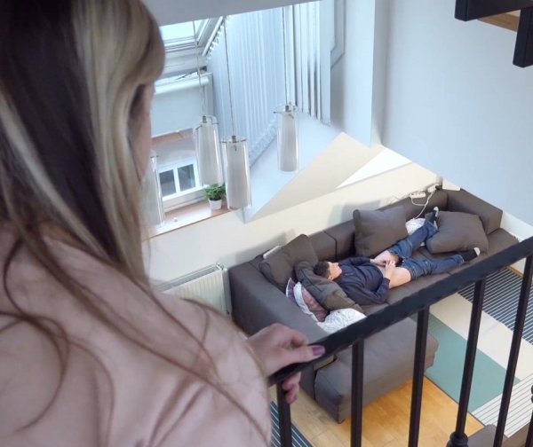 StepDaughter Caught How StepDad Jerking On The Couch - Gina Gerson