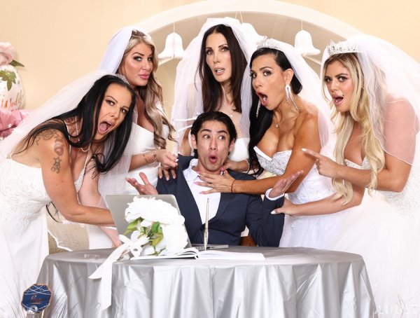 Sex Orgy With Brides In Wedding Dresses - Shay Sights, Texas Patti, Vivianne DeSilva, Lolly Dames, Sandy Love