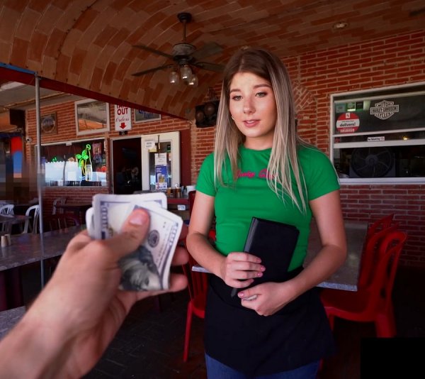 Paid A Young Waitress For Sex - Vienna Rose