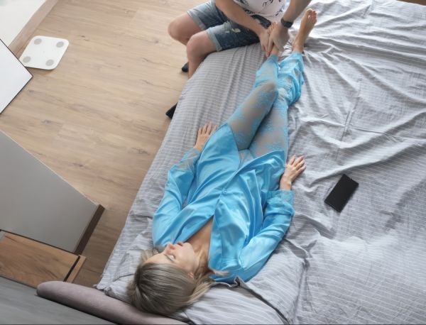 Stepmom Seduces Her Stepson With Her Feet And Rides Him Hard - Letty Black