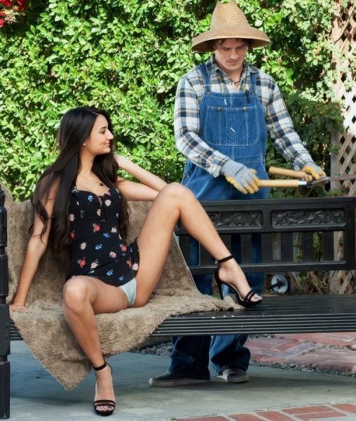 Long-Haired Young Brunette Fucks The Gardener - Eliza Ibarra