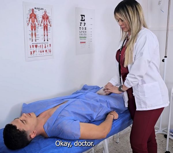 Horny Doctor Makes Her Young Patient Fuck Her In Her Medical Office - Monique Fuentes