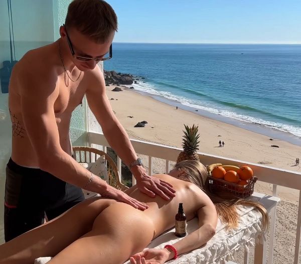 Erotic Massage on the Balcony Ends with Hot Sex - Spirite Moon