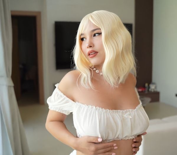 Hot Asian Blonde Begs For Creampie - Karina Lin
